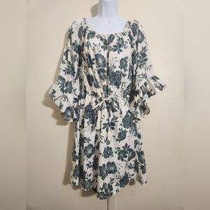 A Hint Of Blush Floral Print Women's Dress